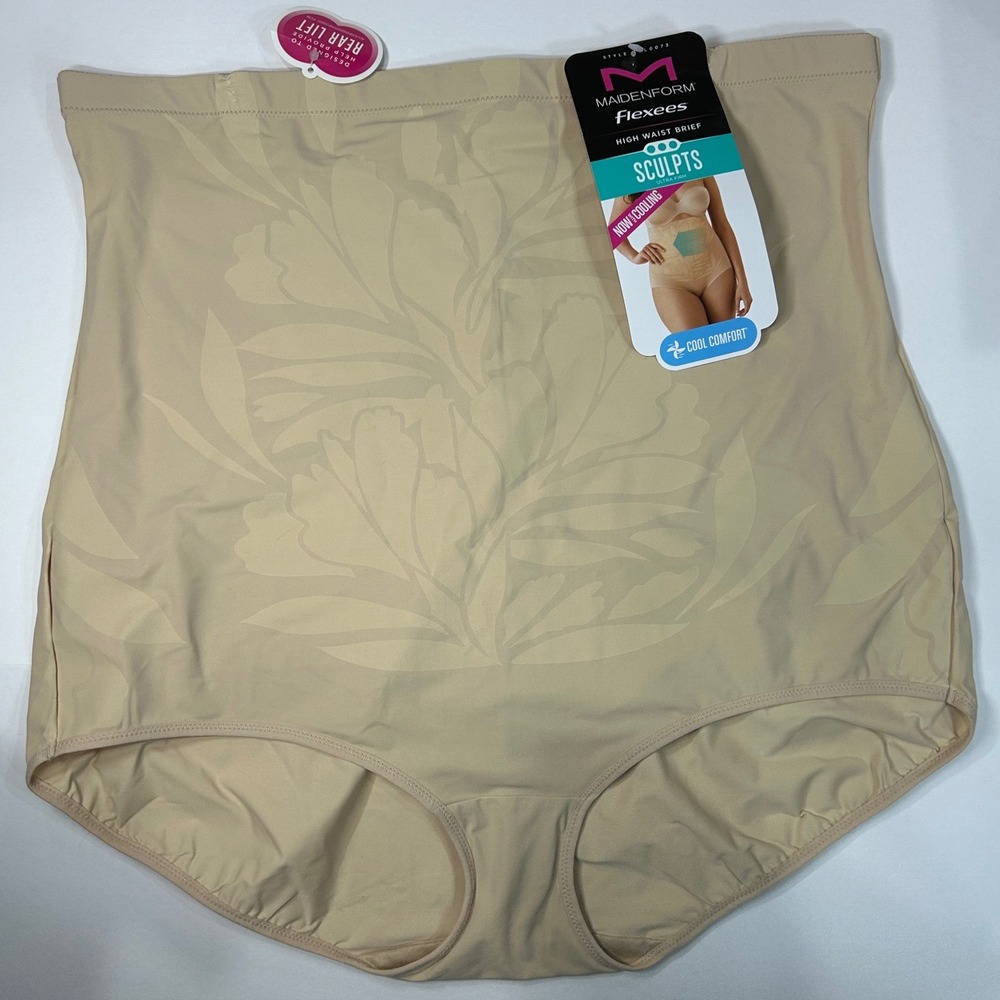 Maidenform Flexees‎ High Waist Brief Sculpting Ultra Firm Rear Lift Tan 3XL